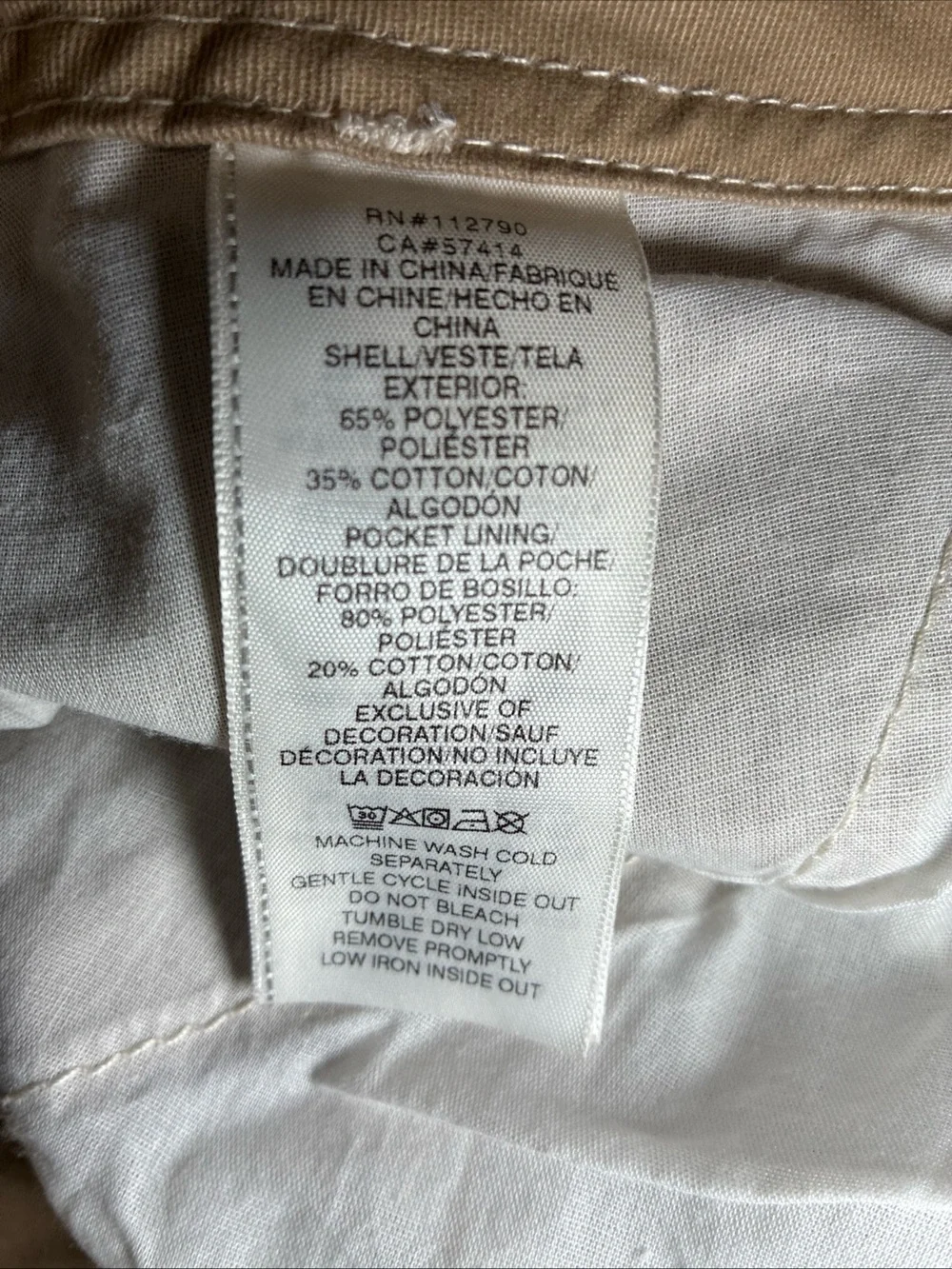 True Religion Men’s Beige Cotton Twill Cargo Pants Straight Leg, Button, Size 30